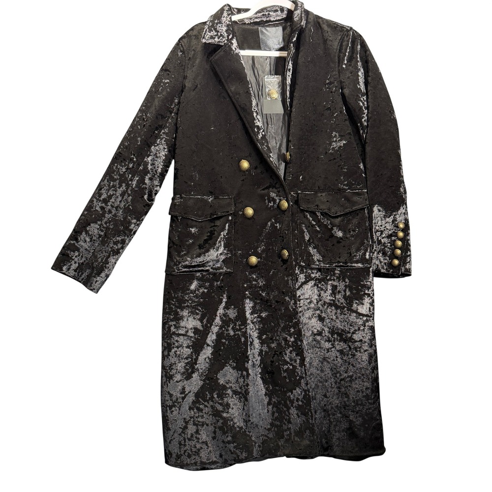 Fate by LFD (M) Black Crushed Velvet Double Breasted Whimsigoth Gothic Steampunk